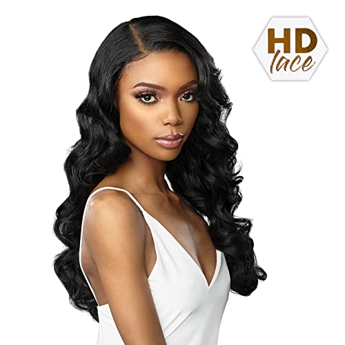 Sensationnel Human Hair Blend HD Lace Front Wig Butta Lace Loose Deep 24" (1B)