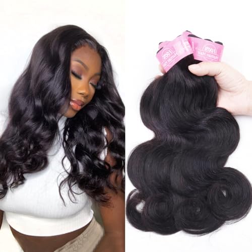 RESACA 24 Inch Body Wave HD Lace Closure Human Hair 4x4 Transparent Swiss Lace Front 150 Density for Women 100% Unprocessed Brazilian Virgin Human Hair (Nature Black Color)