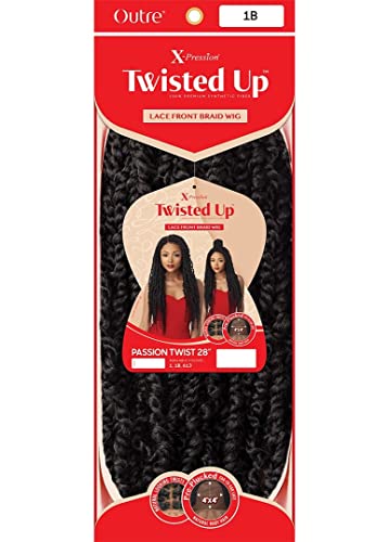 Outre Twisted Up Braided 4x4 Lace Front Wig PASSION TWIST 28 (1B)