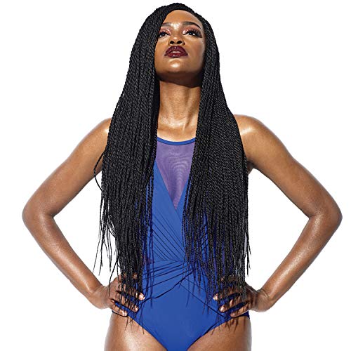 Sensationnel Ruwa Braided Lace Wig Cloud 9 Swiss Lace 4X4 Senegal Twist 32" (1)