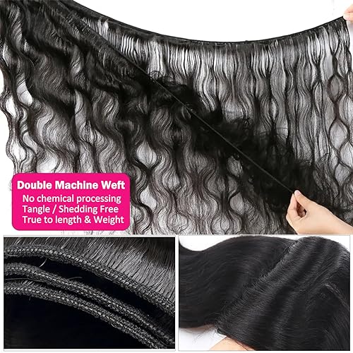 RESACA 24 Inch Body Wave HD Lace Closure Human Hair 4x4 Transparent Swiss Lace Front 150 Density for Women 100% Unprocessed Brazilian Virgin Human Hair (Nature Black Color)