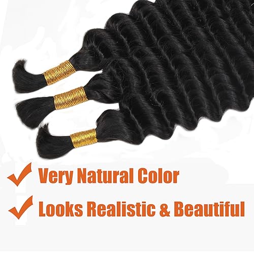 Haftaluv Bulk Human Braiding Hair Deep Wave Virgin Human Hair Curly Braiding Hair For Bohemian Knotless Boho Braids Burgundy No Weft 100 Percent Human Hair Bundles For Braiding(20inch, 100g, BUG)