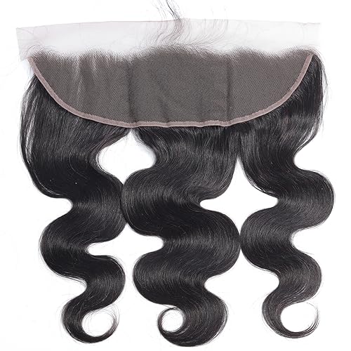 RESACA 24 Inch Body Wave HD Lace Closure Human Hair 4x4 Transparent Swiss Lace Front 150 Density for Women 100% Unprocessed Brazilian Virgin Human Hair (Nature Black Color)