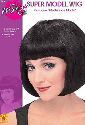 Rubie's Women's Black Super Model Wig, Black, One Size