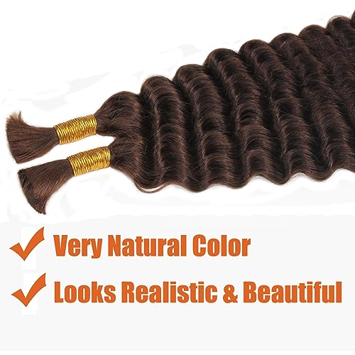 Haftaluv Bulk Human Braiding Hair Deep Wave Virgin Human Hair Curly Braiding Hair For Bohemian Knotless Boho Braids Burgundy No Weft 100 Percent Human Hair Bundles For Braiding(20inch, 100g, BUG)