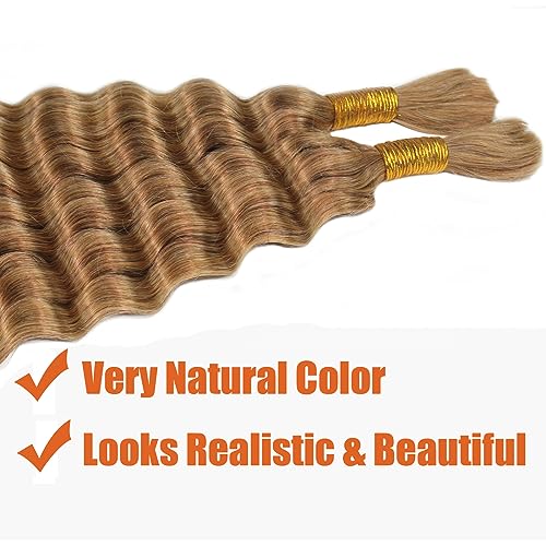 Haftaluv Bulk Human Braiding Hair Deep Wave Virgin Human Hair Curly Braiding Hair For Bohemian Knotless Boho Braids Burgundy No Weft 100 Percent Human Hair Bundles For Braiding(20inch, 100g, BUG)