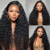 UNICE Water Wave Wear Go Glueless Wig Human Hair Pre Plucked with Baby Hair Bleached Knots Wet and Wavy 6x4.75 Pre Cut Lace Front Wigs Black Color 18 inch