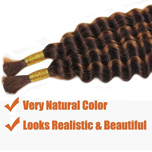 Haftaluv Bulk Human Braiding Hair Deep Wave Virgin Human Hair Curly Braiding Hair For Bohemian Knotless Boho Braids Burgundy No Weft 100 Percent Human Hair Bundles For Braiding(20inch, 100g, BUG)