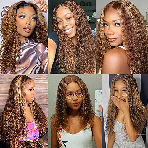 Pizazz 13x4 HD Transparent Lace Front Wigs Human Hair Pre plucked Bleached Knots with Baby Hair 180 Density Brazilian Deep Wave Frontal Wigs for Black Women(26 Inch, Black color)