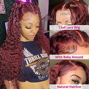 Pizazz 13x4 HD Transparent Lace Front Wigs Human Hair Pre plucked Bleached Knots with Baby Hair 180 Density Brazilian Deep Wave Frontal Wigs for Black Women(26 Inch, Black color)