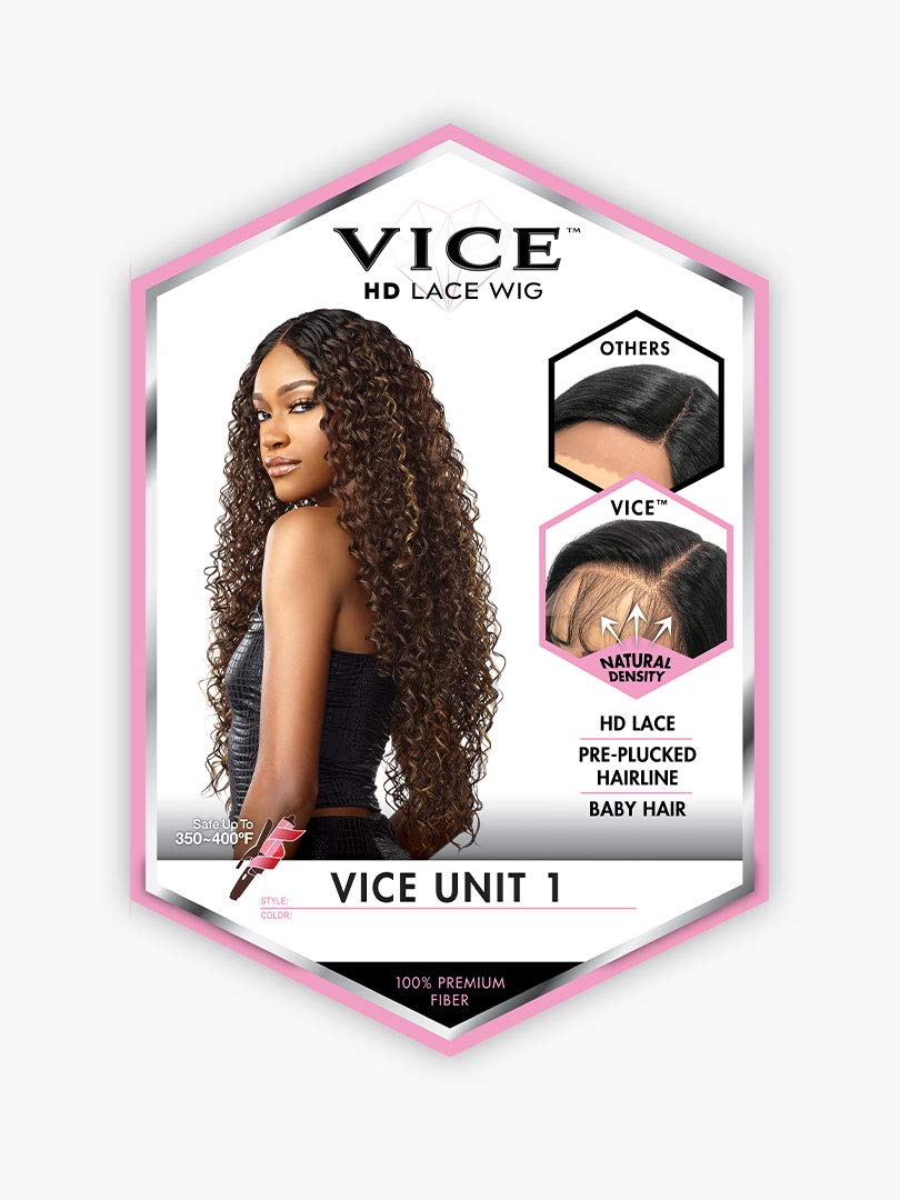 Sensationnel Vice Lace Front Wigs - Vice Unit 1 5 inch Deep part synthetic wig preplucked hairline HD Lace frontal with babyhair – VICE Unit 1 (FLAMBOYAGECHOCOLATE)