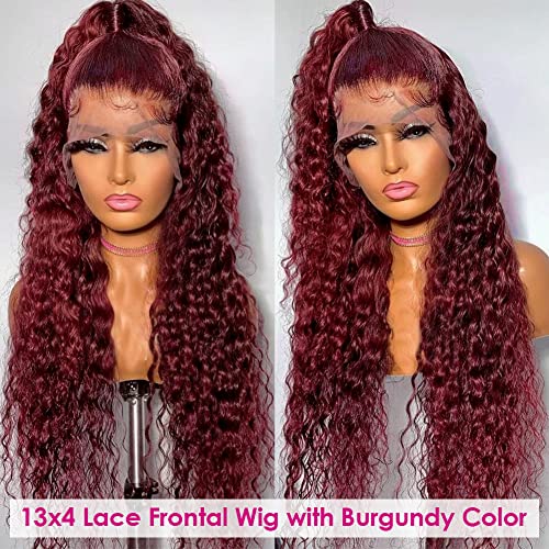 Pizazz 13x4 HD Transparent Lace Front Wigs Human Hair Pre plucked Bleached Knots with Baby Hair 180 Density Brazilian Deep Wave Frontal Wigs for Black Women(26 Inch, Black color)