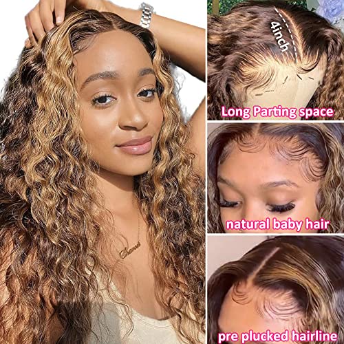 Pizazz 13x4 HD Transparent Lace Front Wigs Human Hair Pre plucked Bleached Knots with Baby Hair 180 Density Brazilian Deep Wave Frontal Wigs for Black Women(26 Inch, Black color)