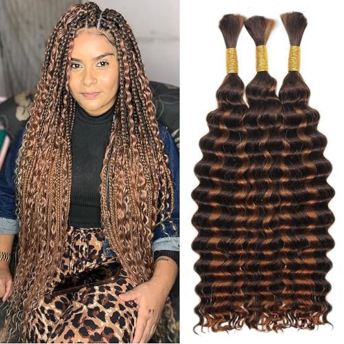 Haftaluv Bulk Human Braiding Hair Deep Wave Virgin Human Hair Curly Braiding Hair For Bohemian Knotless Boho Braids Burgundy No Weft 100 Percent Human Hair Bundles For Braiding(20inch, 100g, BUG)