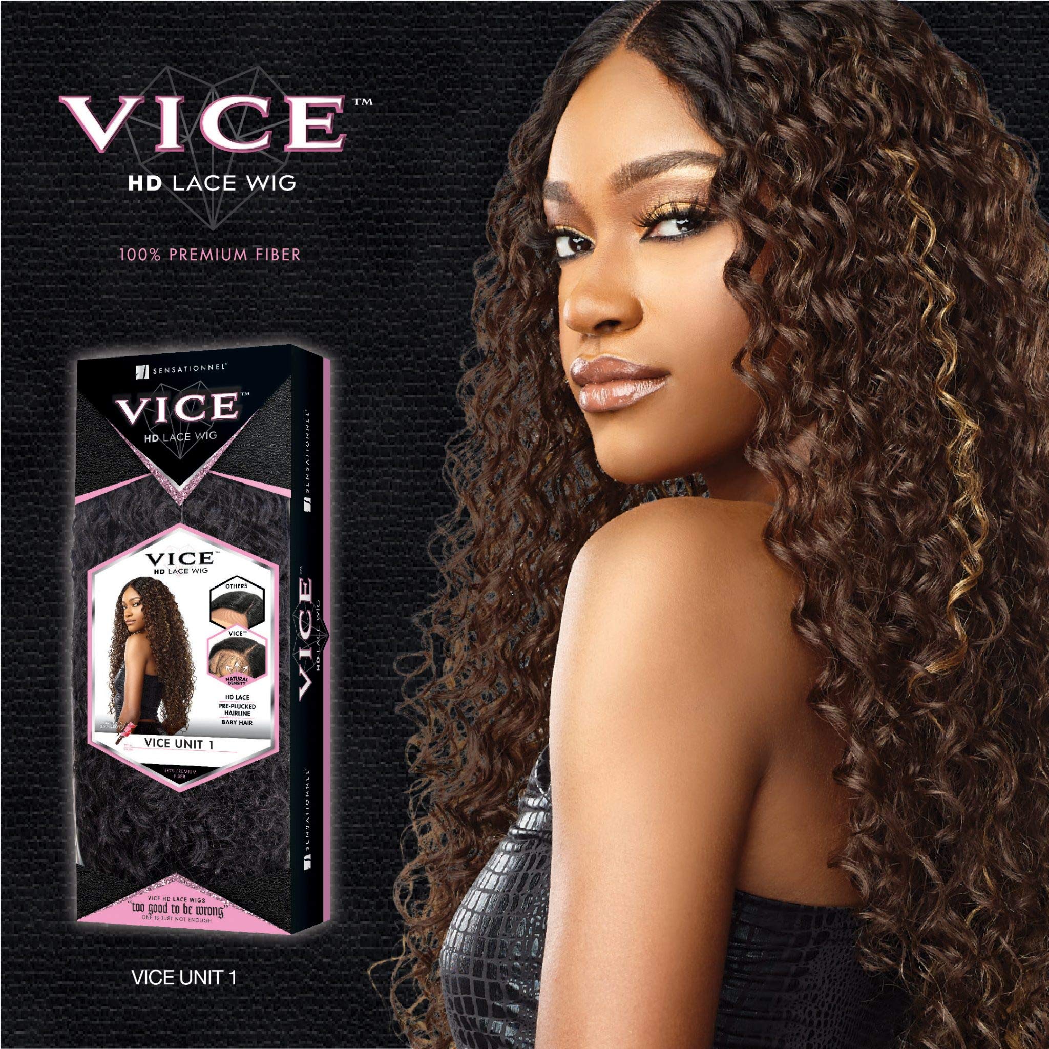 Sensationnel Vice Lace Front Wigs - Vice Unit 1 5 inch Deep part synthetic wig preplucked hairline HD Lace frontal with babyhair – VICE Unit 1 (FLAMBOYAGECHOCOLATE)